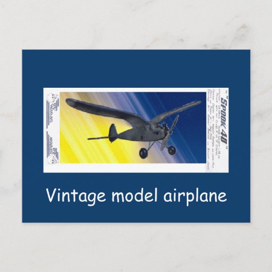 Carte postale - Avion modèle Vintage - Spook (Devant)