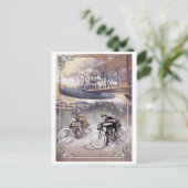 Carte Postale avion moto de la course britannique 1900 (Debout devant)