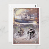 Carte Postale avion moto de la course britannique 1900 (Devant / Derrière)