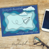 Carte Postale Avion papier | Le voyage commence par un seul