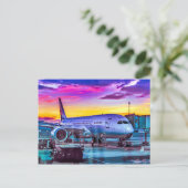 Carte Postale Avion Parking à l'aéroport de Barajas, Madrid, Esp (Debout devant)