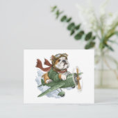 Carte Postale Avion pilote de Bulldog anglais (Debout devant)
