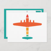 Carte Postale avion rétro (Devant / Derrière)