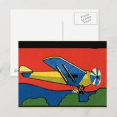 Carte Postale Avion Rétro Déco (Devant / Derrière)