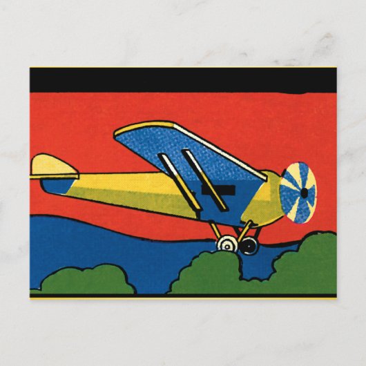 Carte Postale Avion Rétro Déco (Devant)