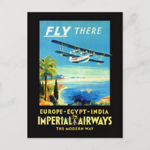 Carte Postale Avion vintage - Cadeaux de voyage et voeux