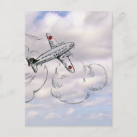 Avion vintage | Nuages de dessin de l'aviation