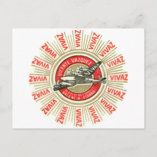 Carte Postale Avion VIVAZ (Devant)