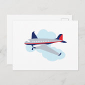 Carte Postale Avion volant (Devant / Derrière)