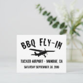 Carte Postale Avion volant BBQ (Debout devant)