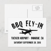 Carte Postale Avion volant BBQ (Devant / Derrière)