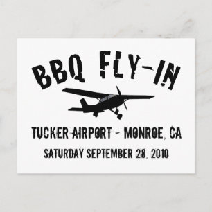 Carte Postale Avion volant BBQ