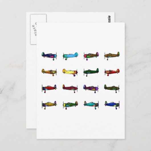 Carte Postale avions (Devant / Derrière)