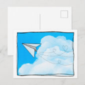 Carte Postale Avions en papier  (Devant / Derrière)