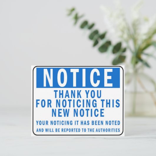 Carte Postale Avis (Debout devant)