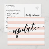 Carte Postale Avis de mise à jour de Mariage reportée des bandes (Devant / Derrière)