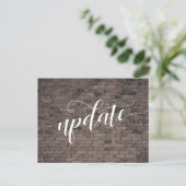 Carte Postale Avis de report de mariage briques brunes (Debout devant)