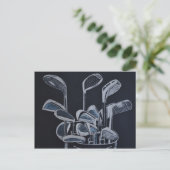 Carte postale "Avis de sortie de golf" (Debout devant)