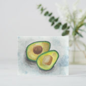 Carte Postale Avocado en aquarelle (Debout devant)