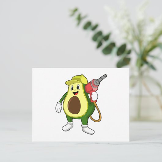 Carte Postale Avocado en tant que artisan avec exercices (Debout devant)