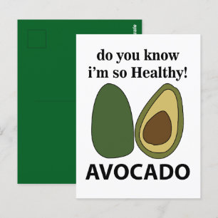 Carte Postale Avocado Savez-vous que je suis si saine Avocado