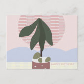 Carte Postale Avocado Tree Blush Muet Anniversaire géométrique (Devant)