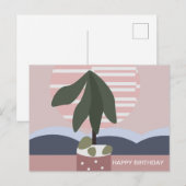 Carte Postale Avocado Tree Blush Muted Anniversaire (Devant / Derrière)