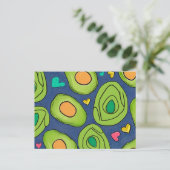 Carte Postale Avocados et coeurs (Debout devant)