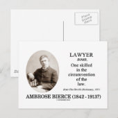 Carte Postale Avocat (Ambrose Bierce The Devil's Dictionary) (Devant / Derrière)