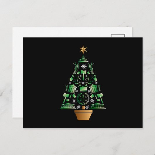 Carte Postale Avocat Arbre de Noël (Devant / Derrière)