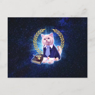 Carte Postale Avocat de chat dans l'espace