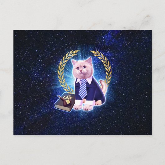 Carte Postale Avocat de chat dans l'espace (Devant)