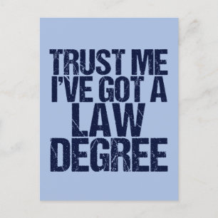 Carte Postale Avocat Faites-moi confiance Funny Law School Gradu