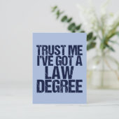 Carte Postale Avocat Faites-moi confiance Funny Law School Gradu (Debout devant)