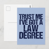 Carte Postale Avocat Faites-moi confiance Funny Law School Gradu (Devant / Derrière)