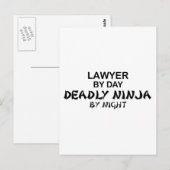 Carte Postale Avocat mort Ninja par nuit (Devant / Derrière)