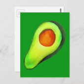 Carte Postale Avocat vert addict art mignon (Devant / Derrière)