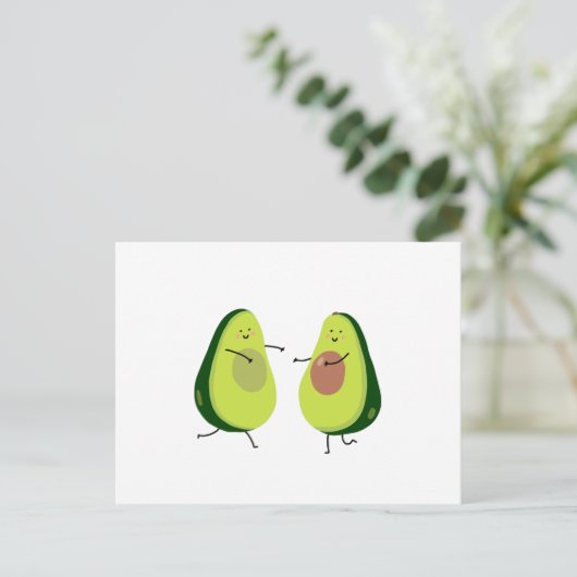 CARTE POSTALE AVOCUDDLE, AVOCADO DESIGN (Debout devant)
