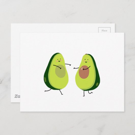CARTE POSTALE AVOCUDDLE, AVOCADO DESIGN (Devant / Derrière)