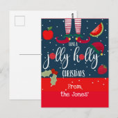 Carte Postale avoir des jambes elfes de Noël saintes (Devant / Derrière)