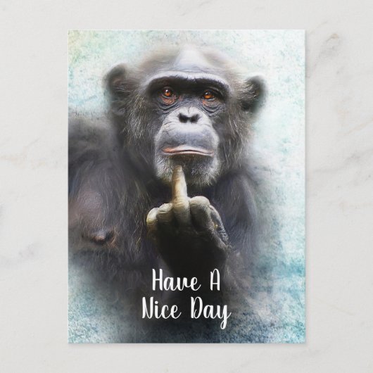 Carte Postale Avoir Un Jour Agréable Doigt Moyen Offensive Drôle (Devant)