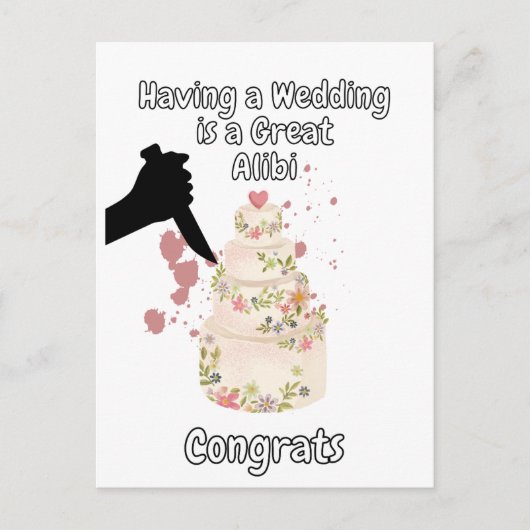 Carte Postale Avoir un Mariage est un bon crime Alibi (Devant)