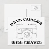 Carte Postale Avoir une caméra va voyager (Devant / Derrière)