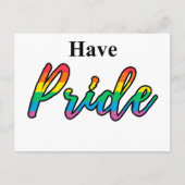 Carte Postale Avoir une soumission de fierté avec Gras Rainbow T (Devant)