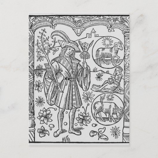 Carte Postale Avril, fleurs, baies (Devant)