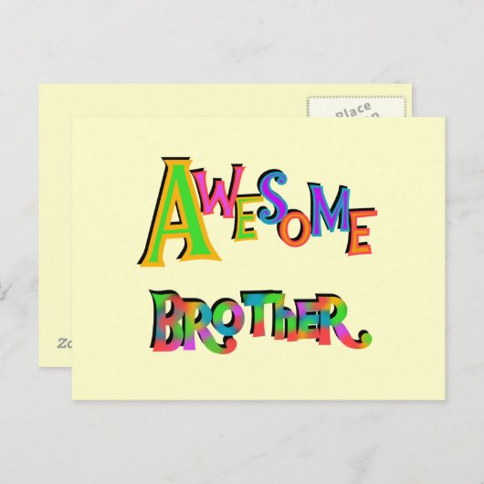 Carte Postale Awesome Frère T-shirts et cadeaux (Devant / Derrière)