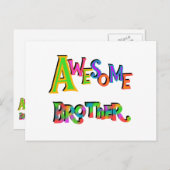 Carte Postale Awesome Frère T-shirts et cadeaux (Devant / Derrière)