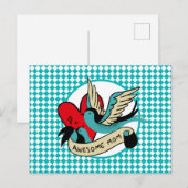 Carte Postale Awesome Maman Tattoo et Arlequin (Devant / Derrière)