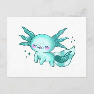 Carte Postale Axolotl Adorable Mignon Dessin Animé