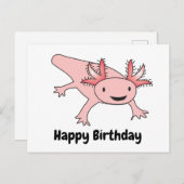 Carte Postale Axolotl Anniversaire Drôle mignon (Devant / Derrière)